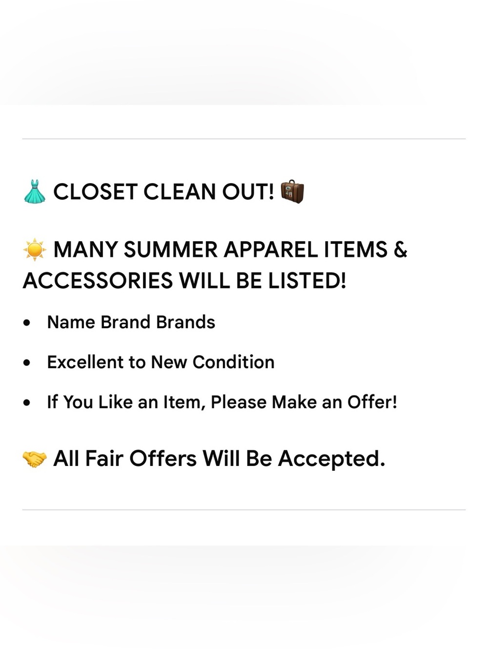 Closet Clean Out Announcement - Black & White Graphic